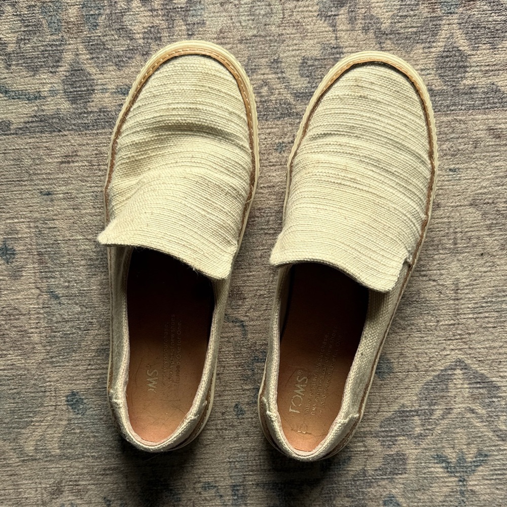 TOMS Beige Slip-On Loafers